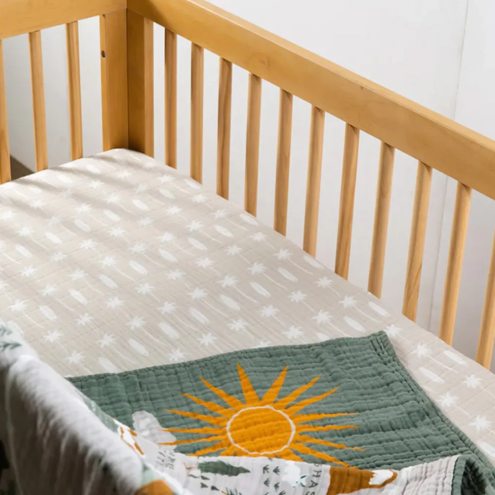 Crib Sheet In GOTS Certified Organic Muslin Cotton