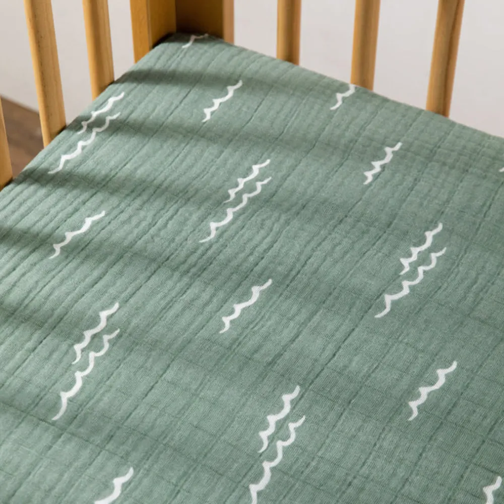 Crib Sheet In GOTS Certified Organic Muslin Cotton