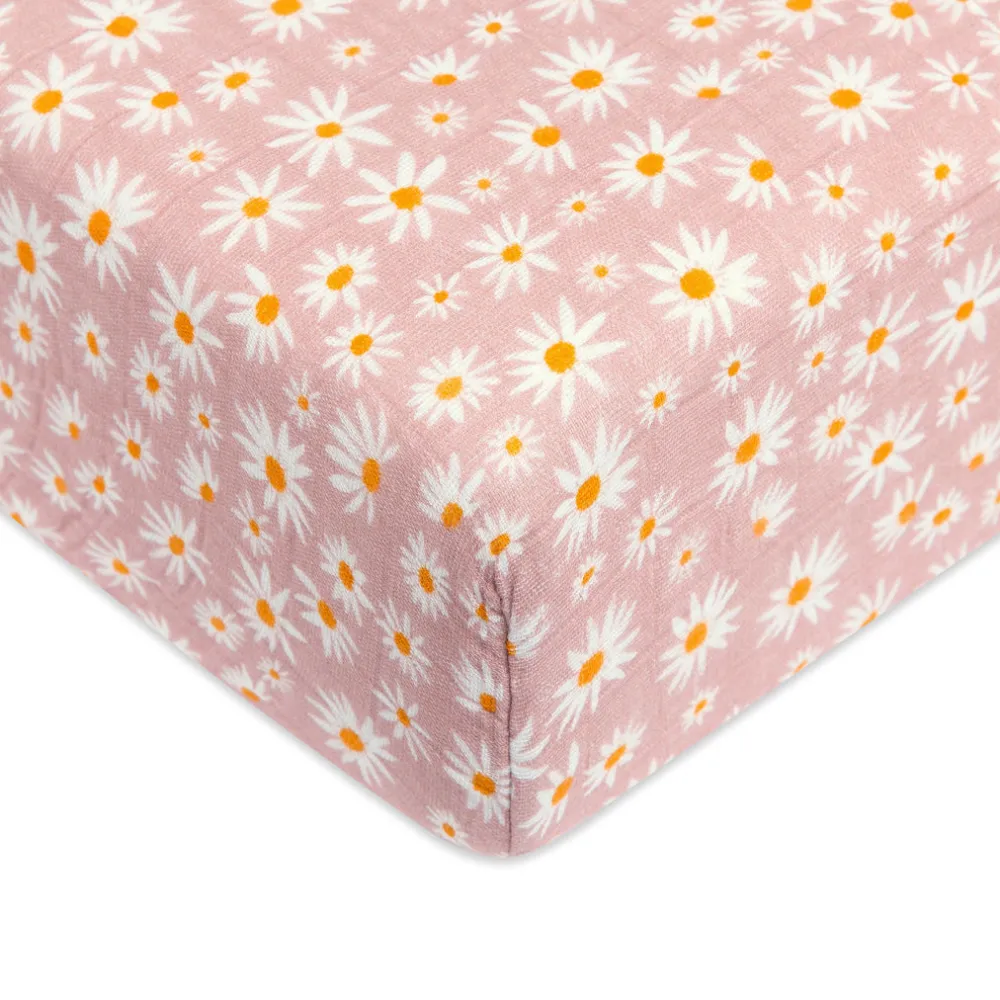 Crib Sheet In GOTS Certified Organic Muslin Cotton