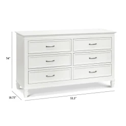 Darlington 6 Drawer Dresser In Warm White