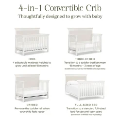 Darlington 4-in-1 Convertible Crib in Warm White