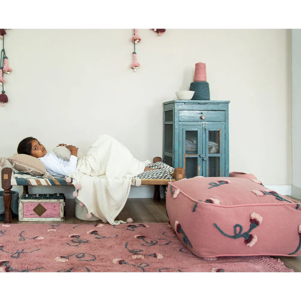 English Garden Ash Rose Pouffe