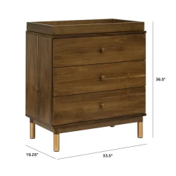 Gelato 3-Drawer Compact Changer Dresser with Removable Changing Tray (34