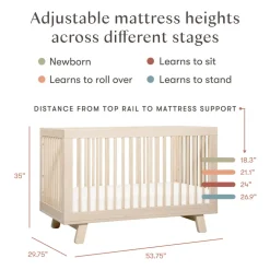 Hudson 3-in-1 Convertible Crib + Toddler Rail