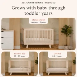 Hudson 3-in-1 Convertible Crib + Toddler Rail