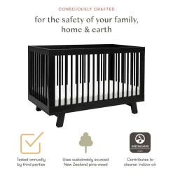 Hudson 3-in-1 Convertible Crib + Toddler Rail