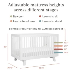Hudson 3-in-1 Convertible Crib + Toddler Rail