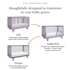 Hudson 3-in-1 Convertible Crib + Toddler Rail