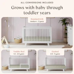 Hudson 3-in-1 Convertible Crib + Toddler Rail