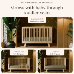 Hudson 3-in-1 Convertible Crib + Toddler Rail