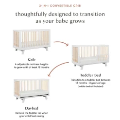 Hudson 3-in-1 Convertible Crib + Toddler Rail