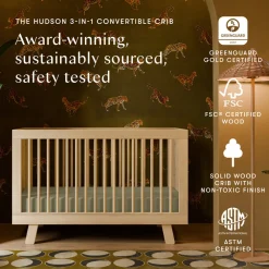 Hudson 3-in-1 Convertible Crib + Toddler Rail