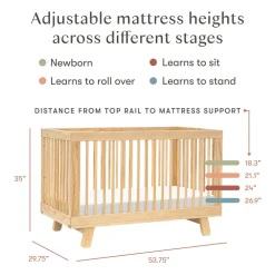 Hudson 3-in-1 Convertible Crib + Toddler Rail