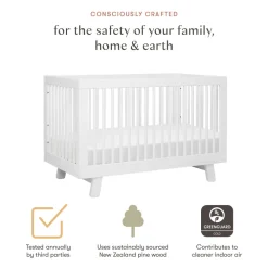Hudson 3-in-1 Convertible Crib + Toddler Rail