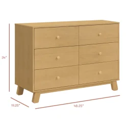Hudson Modern 6-Drawer Assembled Dresser (48")