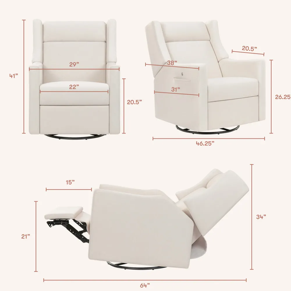 Kiwi Deluxe Power Recliner and Swivel Glider with Heat and Massage