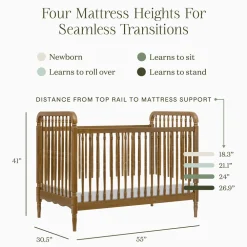 Liberty 3-in-1 Convertible Spindle Crib + Toddler Bed Conversion Kit
