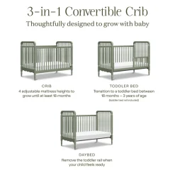 Liberty 3-in-1 Convertible Spindle Crib + Toddler Bed Conversion Kit