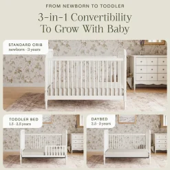 Liberty 3-in-1 Convertible Spindle Crib + Toddler Bed Conversion Kit
