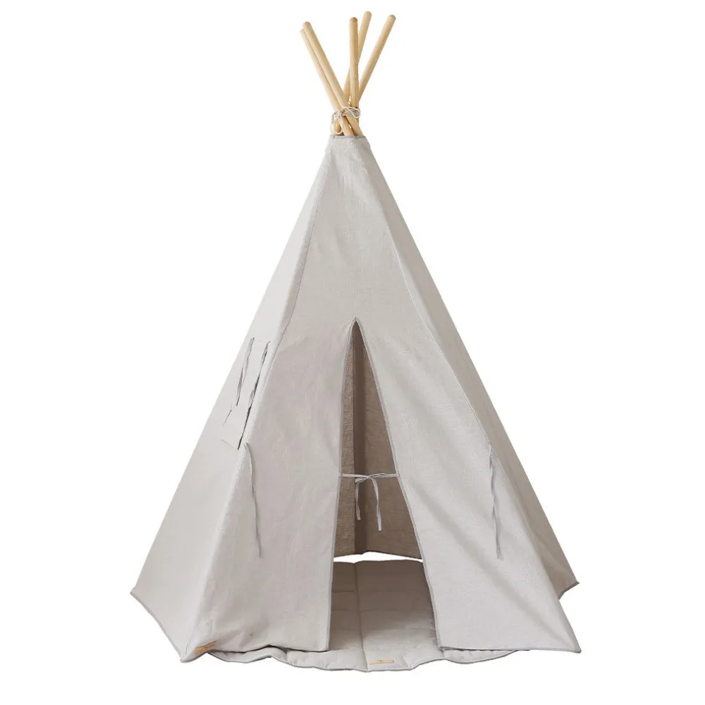 Linen Teepee Tent and Mat Set