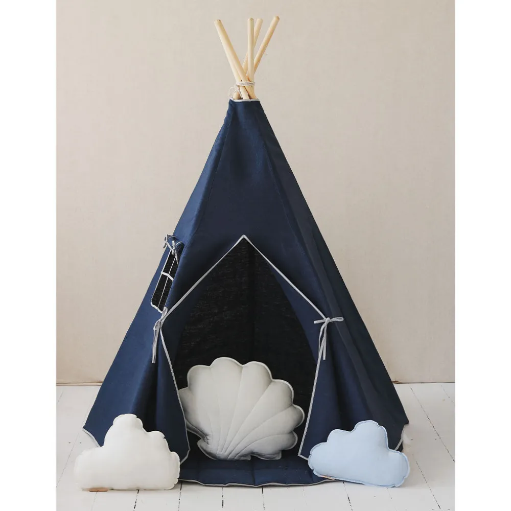 Linen Teepee Tent and Mat Set