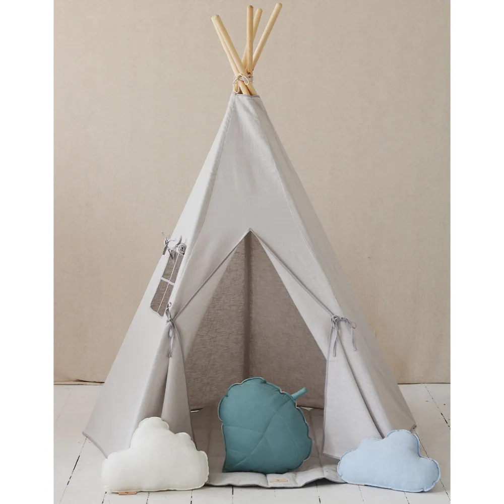 Linen Teepee Tent and Mat Set