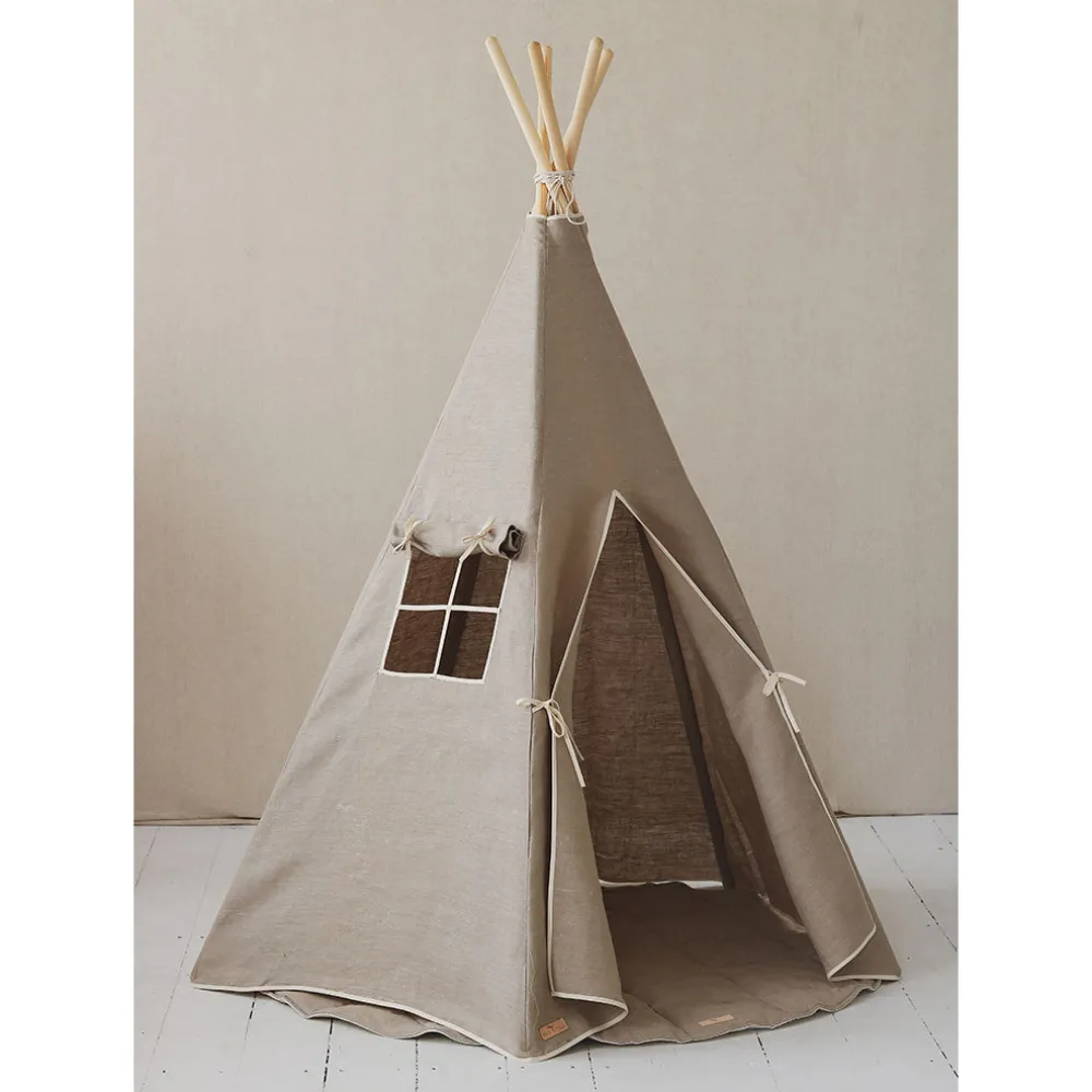 Linen Teepee Tent and Mat Set