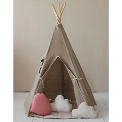 Linen Teepee Tent and Mat Set