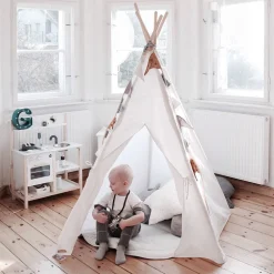 Linen Teepee Tent and Mat Set