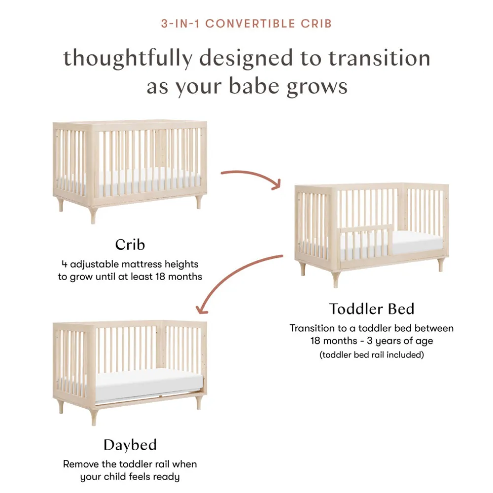 Lolly 3-in-1 Convertible Crib + Toddler Bed Conversion Kit