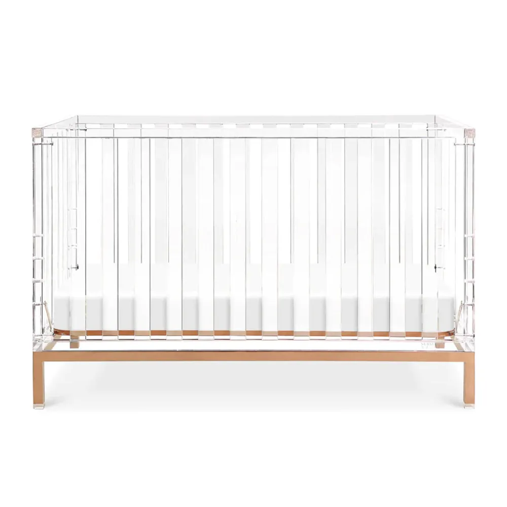 Luma Crib in Acrylic and Rose Gold