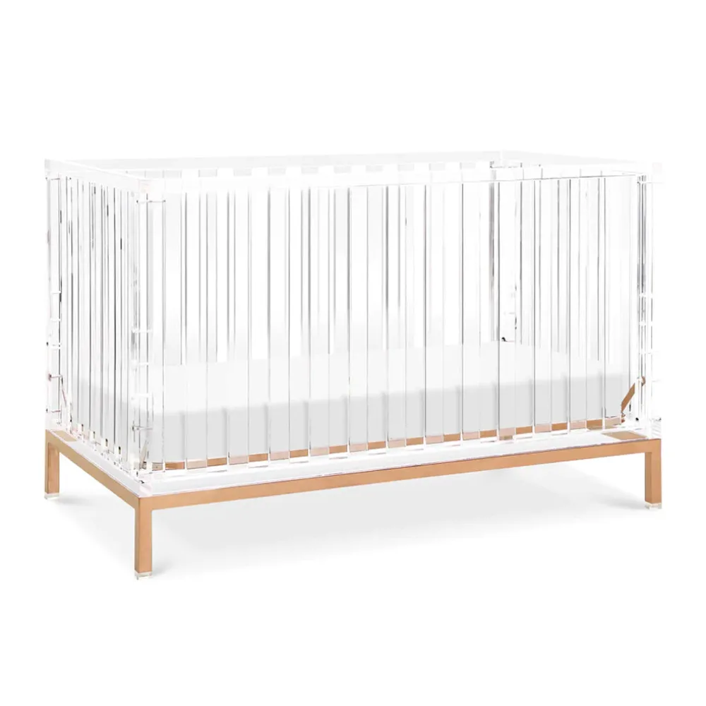 Luma Crib in Acrylic and Rose Gold