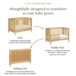 Maki Portable Folding Crib + Conversion Kit