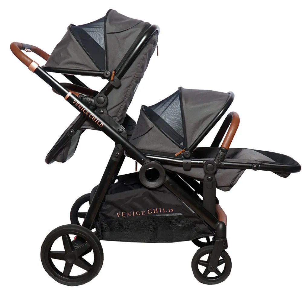 Maverick Single to Double Stroller With Two Toddler Seats
