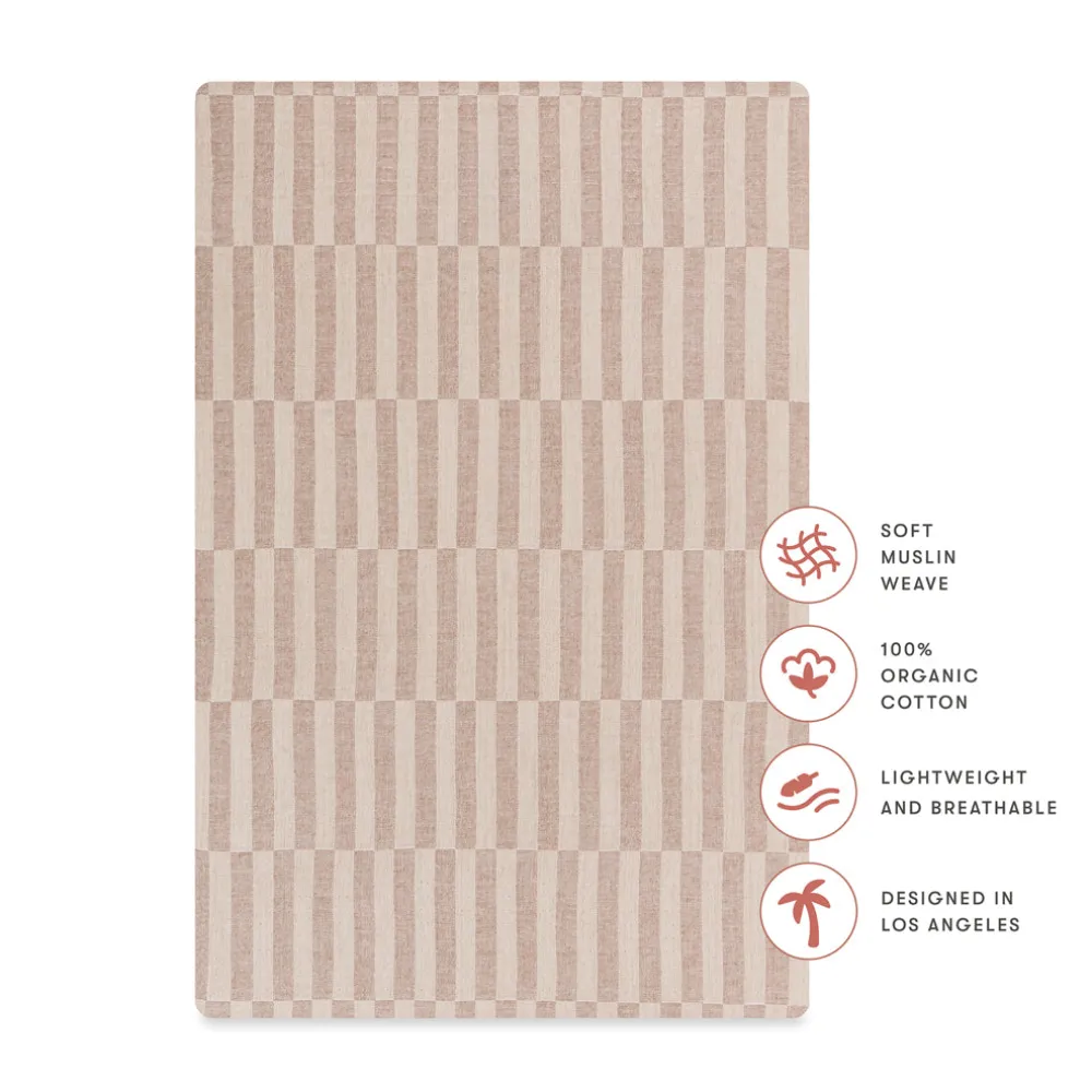 Mini Crib Sheet In GOTS Certified Organic Muslin Cotton