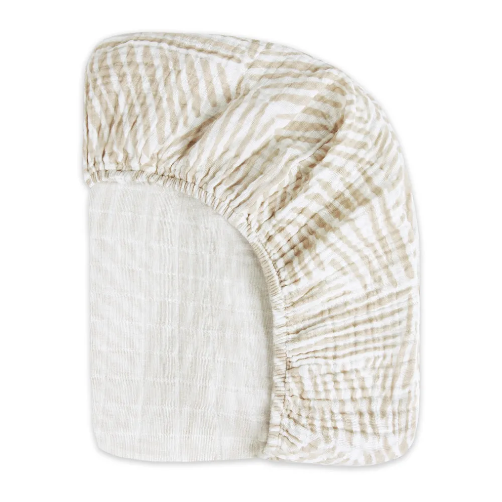 Mini Crib Sheet In GOTS Certified Organic Muslin Cotton