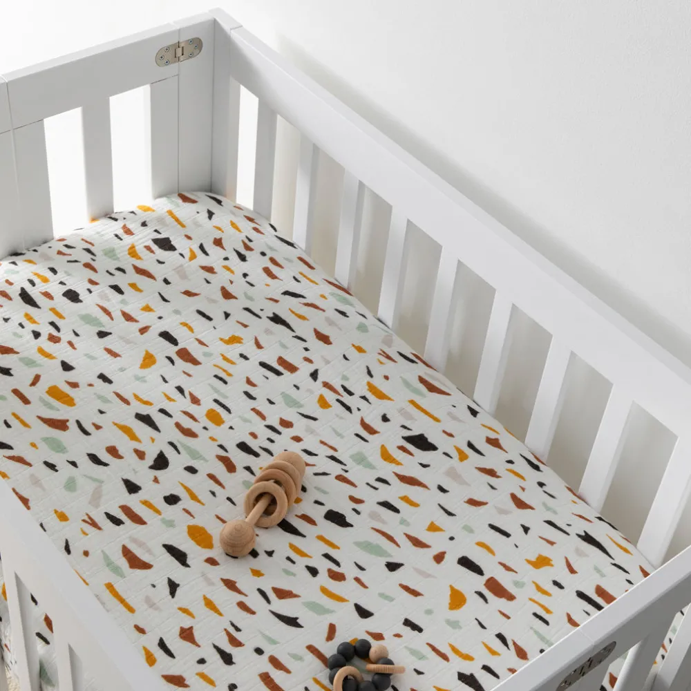 Mini Crib Sheet In GOTS Certified Organic Muslin Cotton