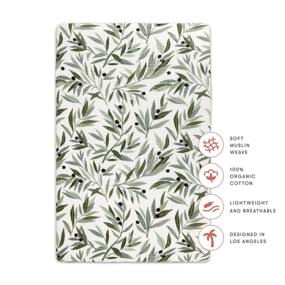 Mini Crib Sheet In GOTS Certified Organic Muslin Cotton