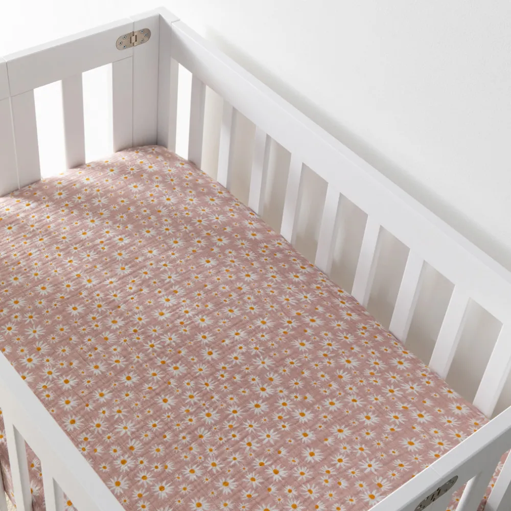 Mini Crib Sheet In GOTS Certified Organic Muslin Cotton