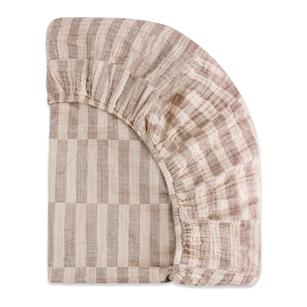 Mini Crib Sheet In GOTS Certified Organic Muslin Cotton