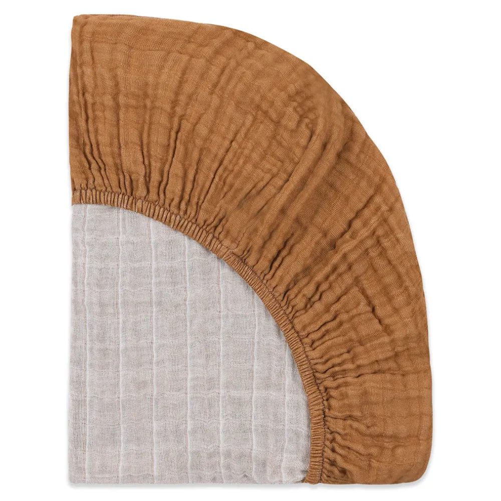 Mini Crib Sheet In GOTS Certified Organic Muslin Cotton