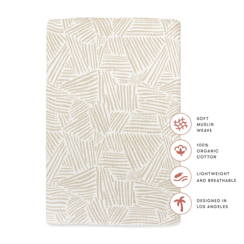 Mini Crib Sheet In GOTS Certified Organic Muslin Cotton