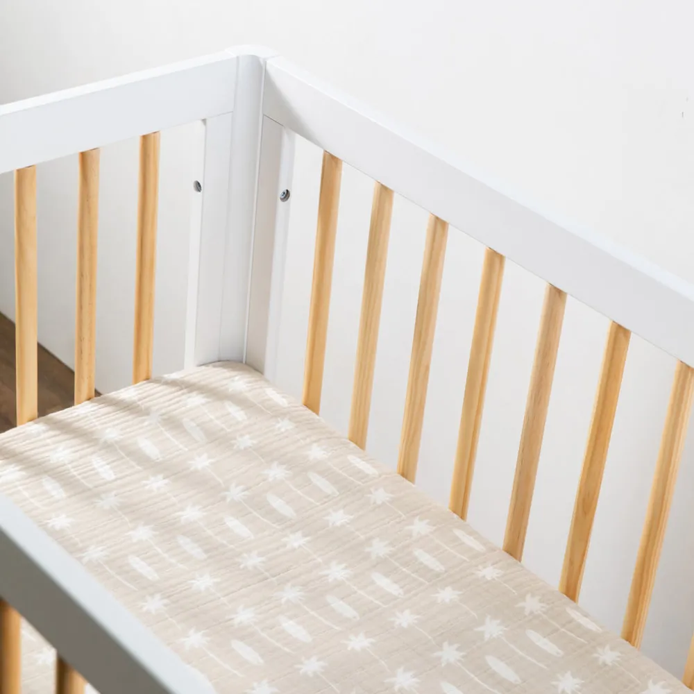 Mini Crib Sheet In GOTS Certified Organic Muslin Cotton