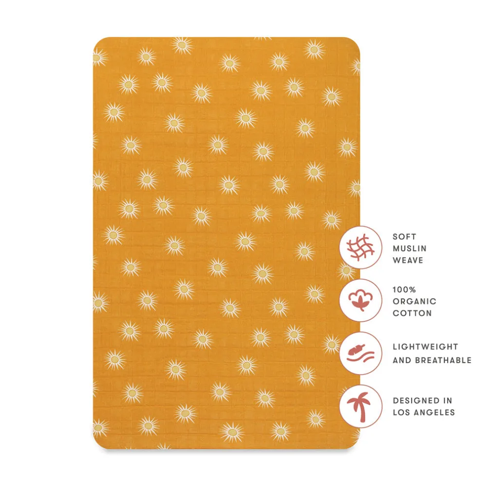 Mini Crib Sheet In GOTS Certified Organic Muslin Cotton