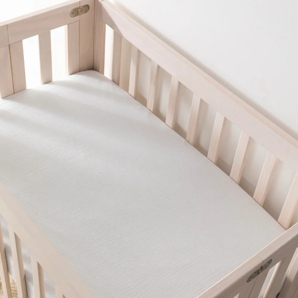 Mini Crib Sheet In GOTS Certified Organic Muslin Cotton