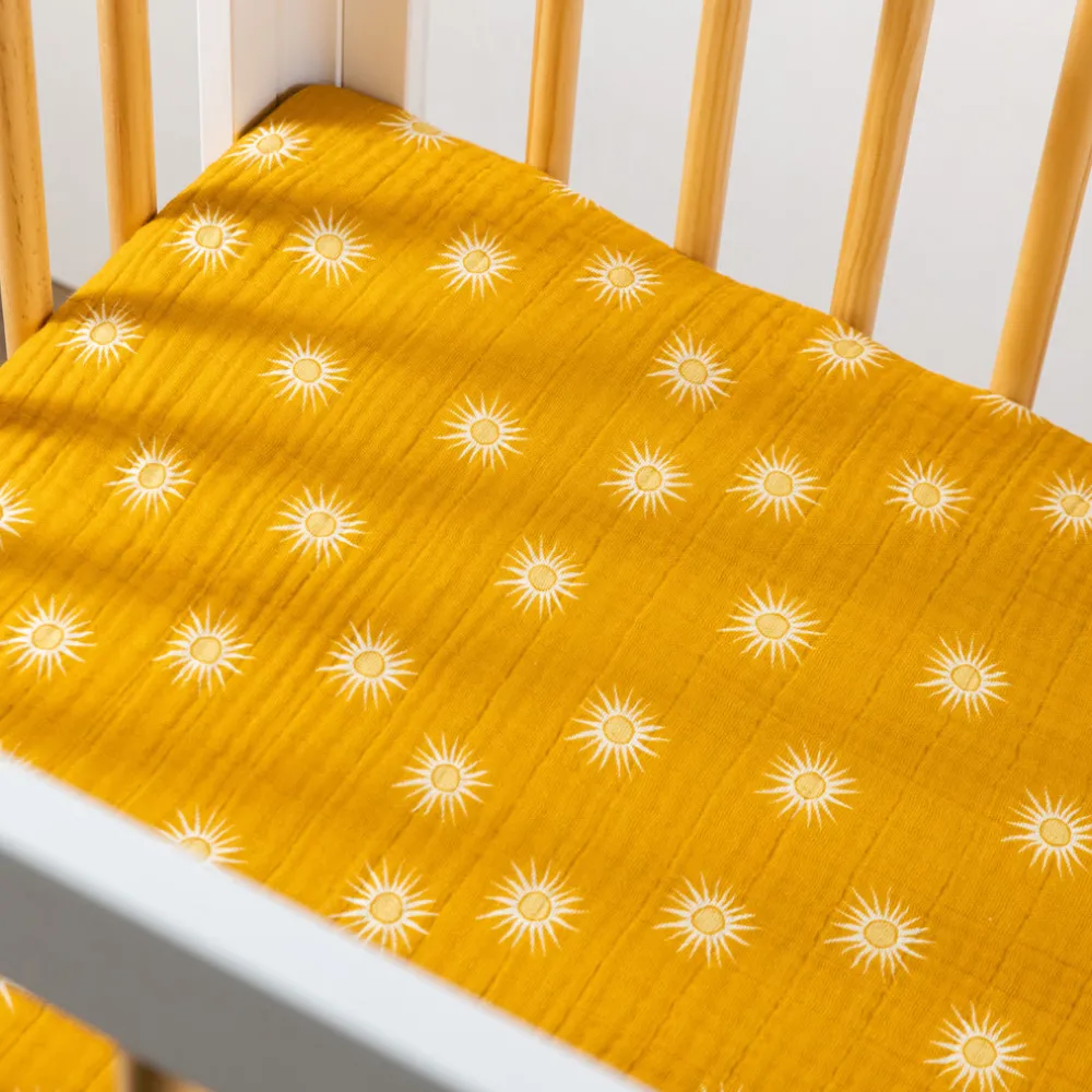 Mini Crib Sheet In GOTS Certified Organic Muslin Cotton