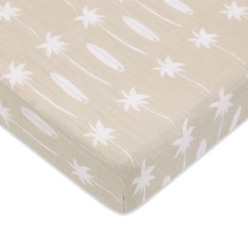 Mini Crib Sheet In GOTS Certified Organic Muslin Cotton