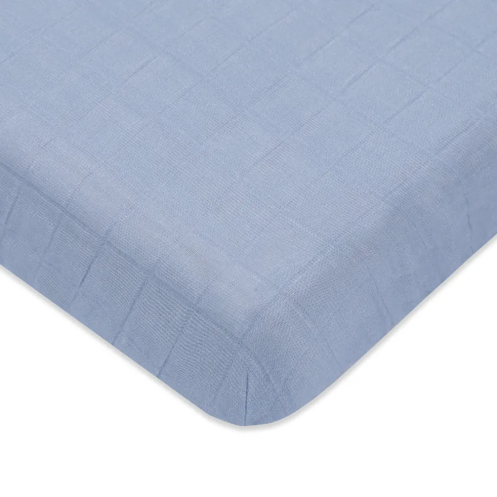Mini Crib Sheet In GOTS Certified Organic Muslin Cotton