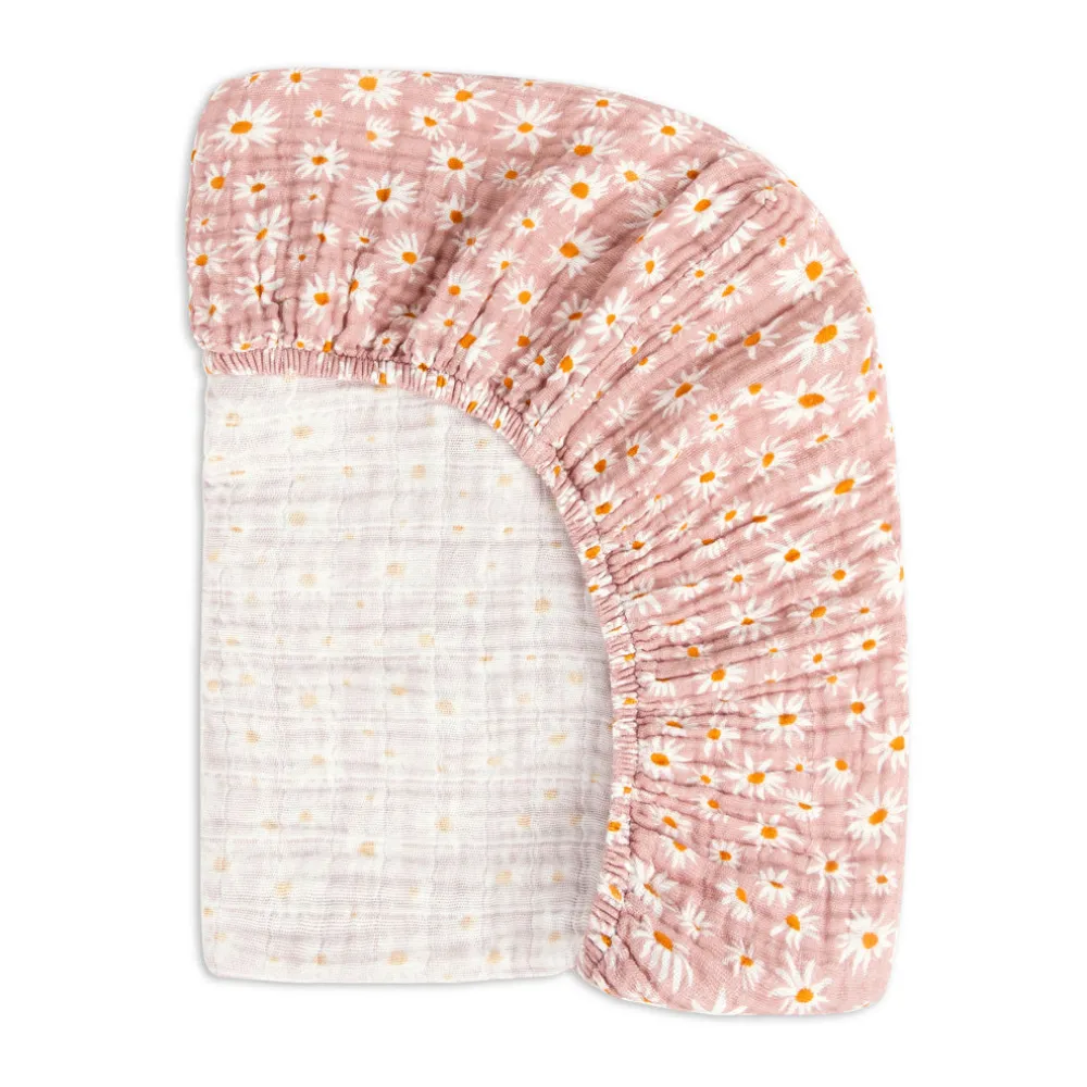 Mini Crib Sheet In GOTS Certified Organic Muslin Cotton