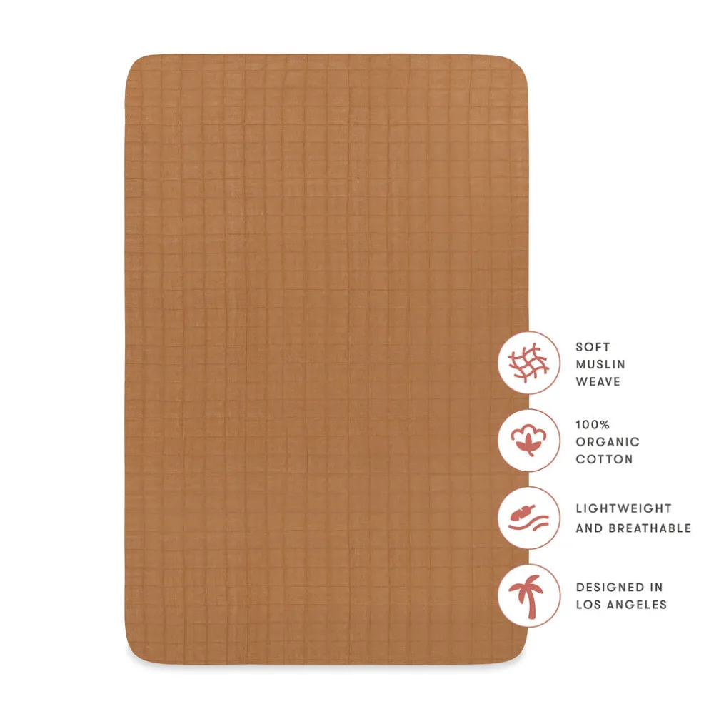 Mini Crib Sheet In GOTS Certified Organic Muslin Cotton